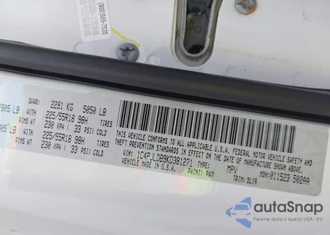 2019 Jeep Cherokee Limited Fwd из США, поврежденный, VIN 1C4PJLDB9KD381271